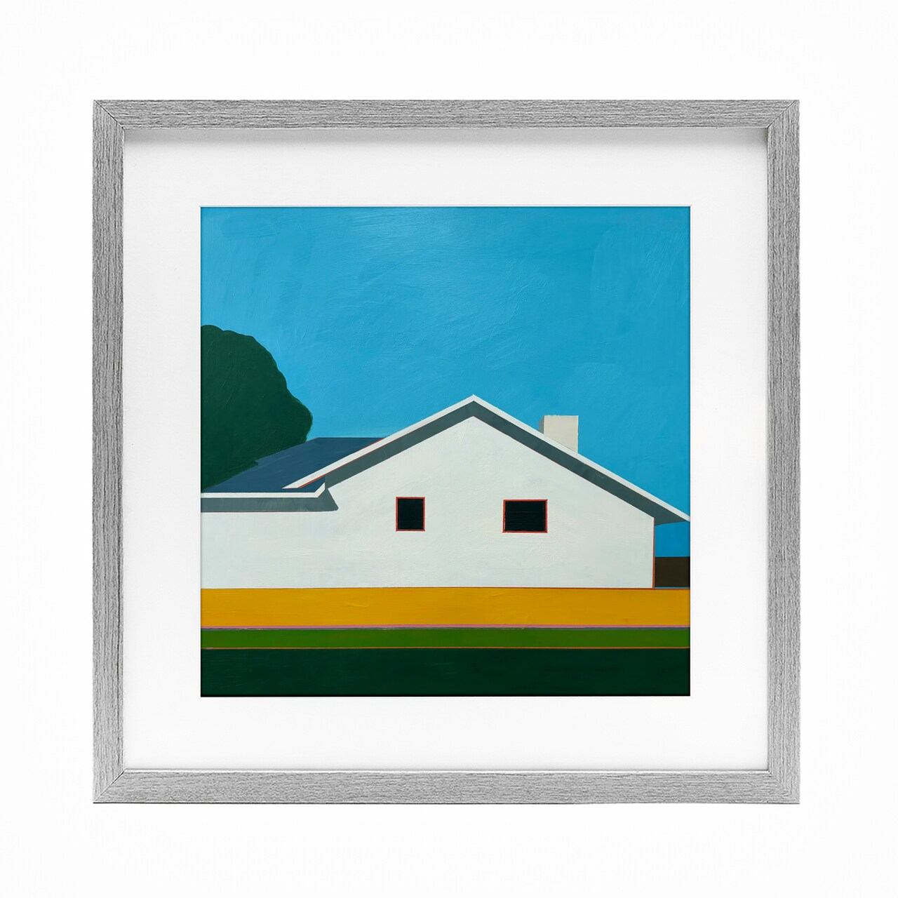 Stupell Industries Sunkissed Suburbia House Framed Print Under Glass, design by Jan Weiss